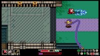 Later in the battle, he can move around some while keeping the whip extended.