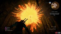 Toss a bomb at the wounded creature to spook it from its nest,