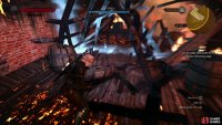 Enter the stables and use Aard to clear two debris barriers, then open the main doors to escape.