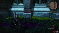 Search a column in the garden to find a secret button,