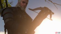 Just before the fight with the Griffin, Vesemir will give Geralt a crossbow.