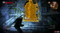 You can get back to the main chamber by destroying a wall with Aard,