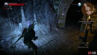 Use Aard to smash some stalagmites to reveal a hidden chest.