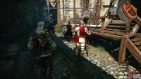 to find two merchants arguing in the company of some guards.