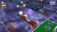 Shoot the ?-Blocks to extend a bridge to the Stamp