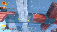 Drop down under this wall, then fly to the spinning platforms
