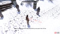 Look to the ground in the courtyard to learn Whirlwind sprint shout.