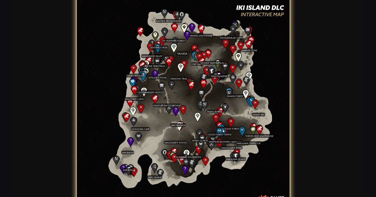 Iki Island DLC Map Interactive Map - Ghost of Tsushima: Director's Cut ...